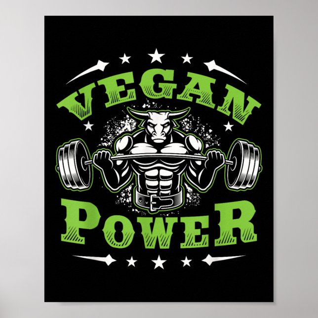 Poster Vegan Fitness Workout I'm Vegan Wer  (Frente)