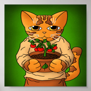 Poster Vegan Gardener Cat