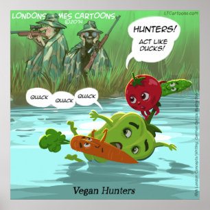 Póster Vegan Hunters Funny Quality Glossy Engraçado Poste