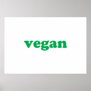 Poster "Vegan", letras verdes, fundo branco