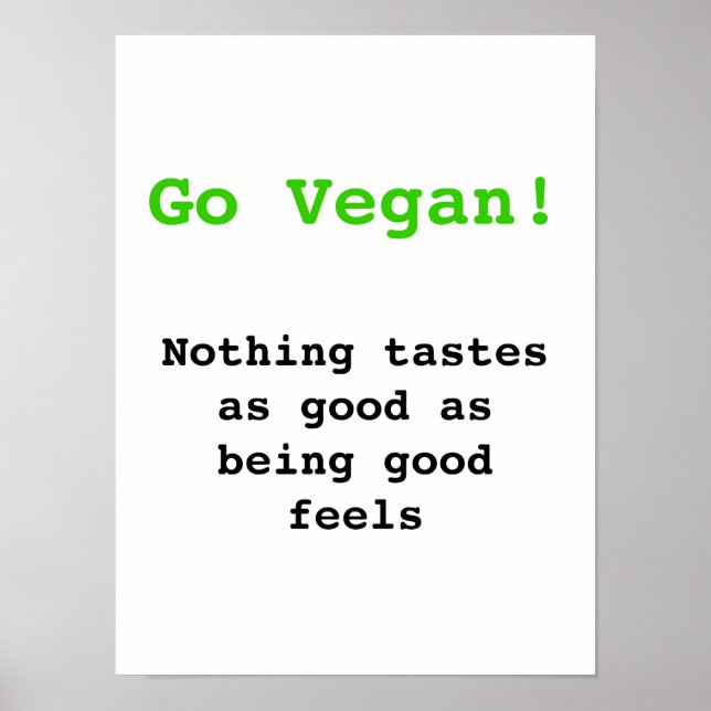 Poster Vegan Nada tem gosto de ser bom (Frente)