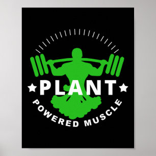 Poster Vegan Vegetarian Broccoli Bodbuilding Lift