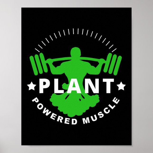 Poster Vegan Vegetarian Broccoli Bodbuilding Lift (Frente)