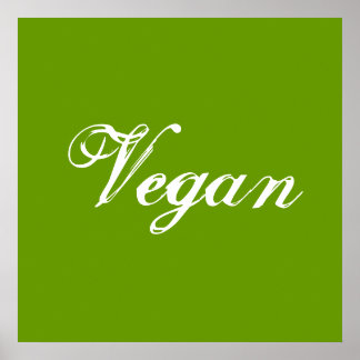 Póster Vegan. Verde. Slogan. Personalizado