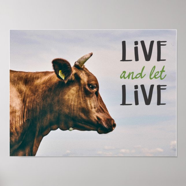 Poster Vegan "viva e deixe viver" (Frente)