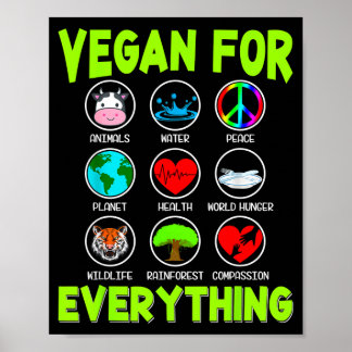 Poster Vegano para tudo homens veganos vegetarianos engra