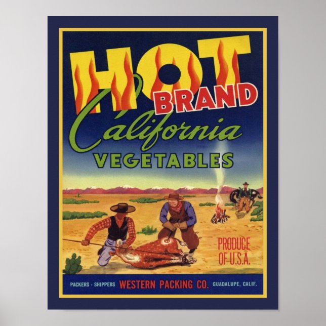 Poster Vegetais da Califórnia de Marca quente (Frente)