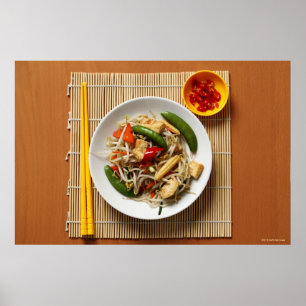 Poster Vegetais fritados stir do chinês com pimentões