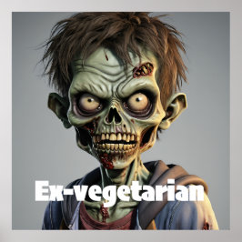Poster Vegetariana transformou Teen Zombie Novelty