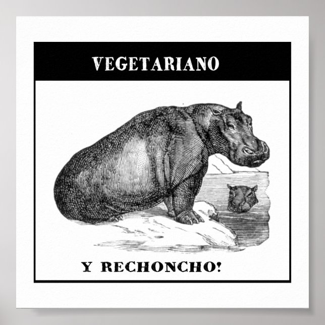 Póster Vegetariano e gordinho (Frente)