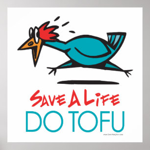 Póster Vegetariano engraçado, Vegan DO TOFU