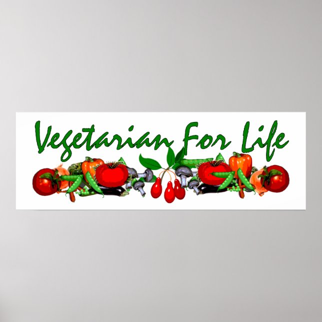 Póster Vegetariano para a Vida (Frente)