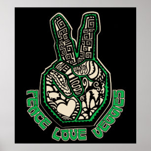 Póster Vegetarianos do amor da paz