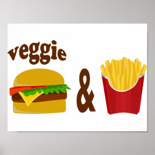 Póster Veggie Burger e Fries