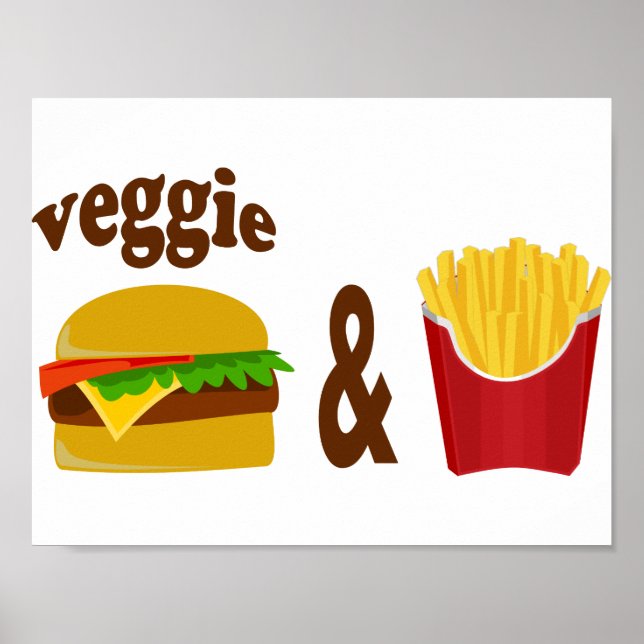 Póster Veggie Burger e Fries (Frente)