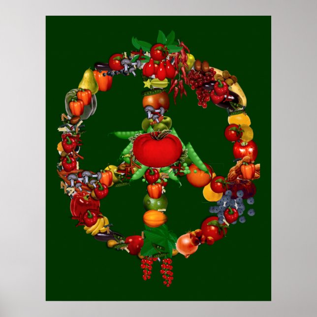 Póster Veggie Peace Sign (Frente)