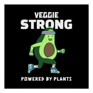 Póster Veggie Strong, Alimentado por plantas