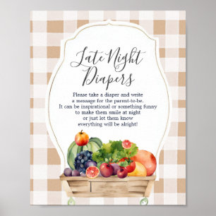 Poster Veggies Cultivados Localmente Farmar Fraldas Notur