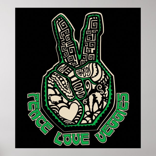 Póster Veggies de Paz e Amor (Frente)