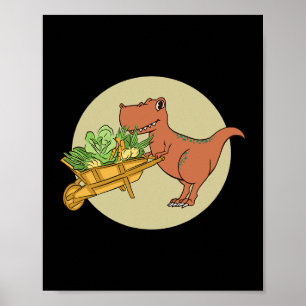 Poster Veggiesaurus Orud Vegan Vegetarian Dinosaur Lover