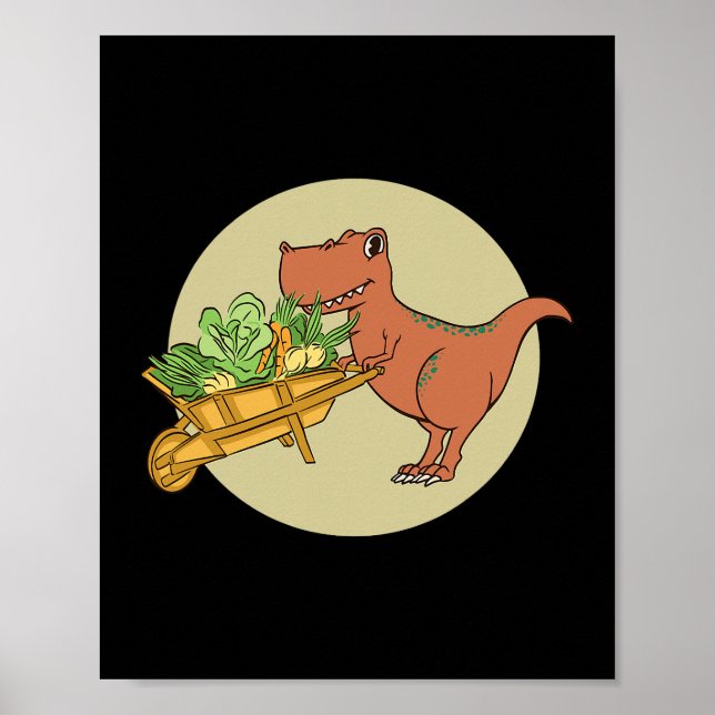Poster Veggiesaurus Orud Vegan Vegetarian Dinosaur Lover (Frente)