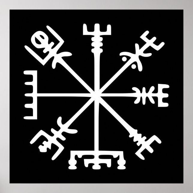 Póster Vegvísir (Bússola Viking) (Frente)