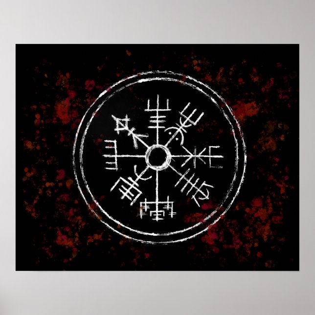 Poster Vegvisir Norse Viking Compass (Frente)