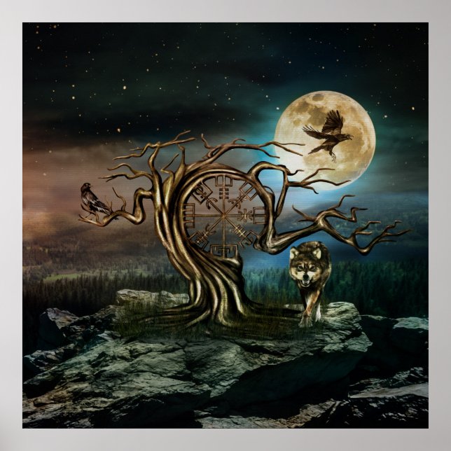 Poster Vegvisir Tree Moon (Frente)