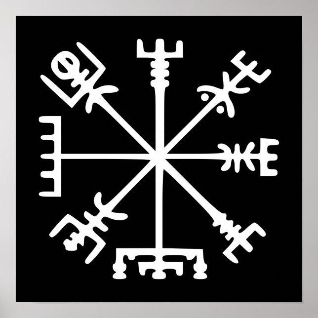 Póster Vegvísir (Viking Compass) (Frente)