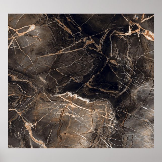 Poster Veias Douradas Marmoris Escuras (Frente)
