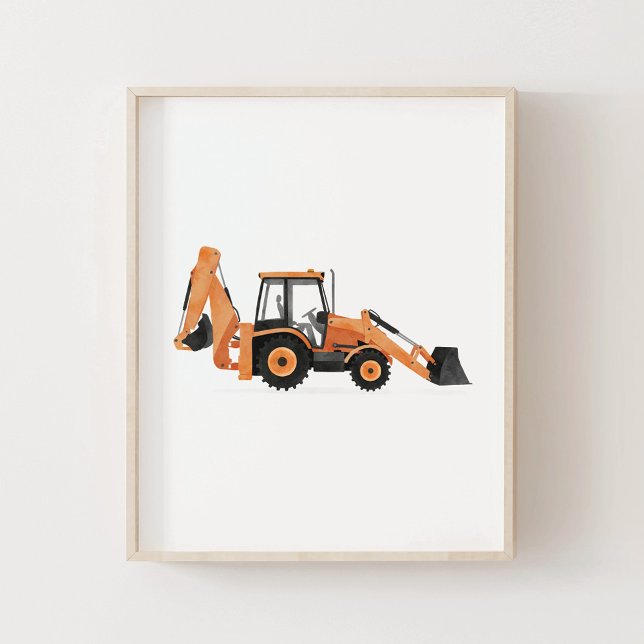Poster Veículo de Construção Carregadeira Retroescavadeir (Criador carregado)