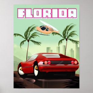 Poster Veículo desportivo vermelho da Flórida