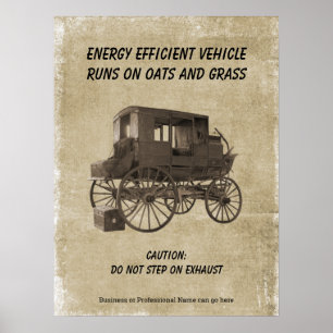 Poster Veículo Engraçado e Eficiente em Energia