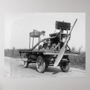 Póster Veículo Estranho com Hélice, 1922. Foto Antiga