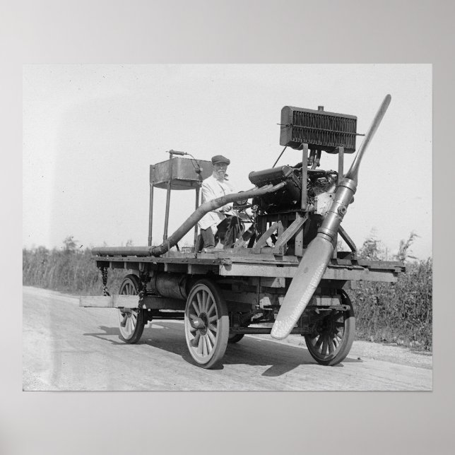 Póster Veículo Estranho com Hélice, 1922. Foto Antiga (Frente)