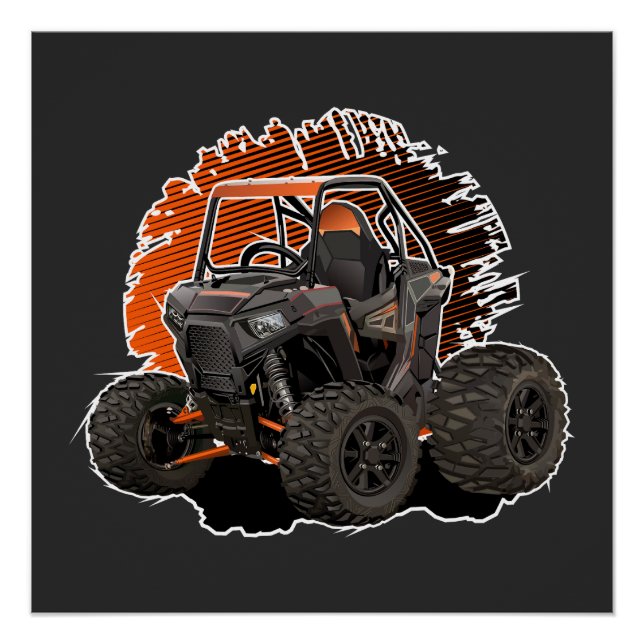 Póster Veículo off-road UTV de desenho animado (Frente)