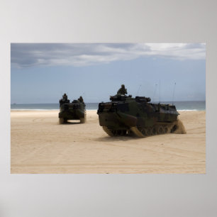 Póster Veículos do assalto AAV7A1 anfíbio