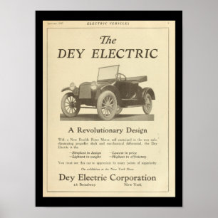 Poster Veículos Elétricos Automóveis Vintage