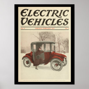Poster Veículos Elétricos Automóveis Vintage