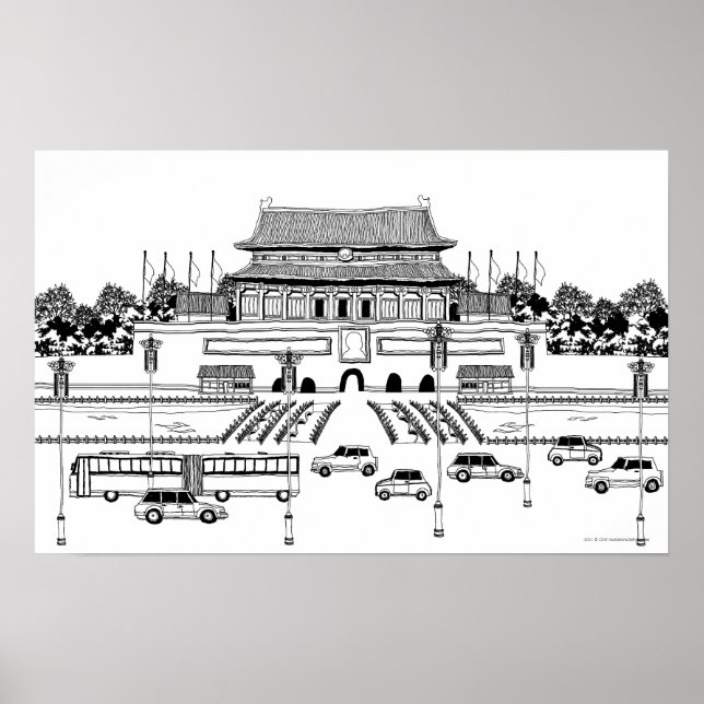 Poster Veículos rodoviários por pagoda (Frente)