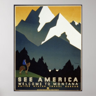 Poster Veja a América Welcome to-Montana
