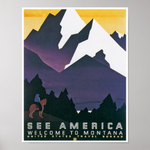 Póster Veja a boa vinda do ~ de América a Montana