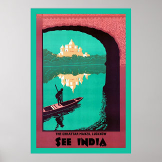 Poster Veja a Índia ~ Viagens vintage