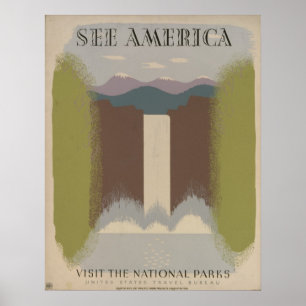 Póster Veja América: Visite os parques nacionais