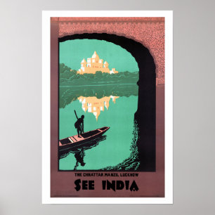 Poster Veja India Chattar Manzil - viagens vintage