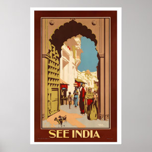 Poster Veja o Cartaz de Viagem Antigo da Índia