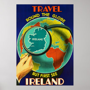 Póster Veja o cartaz irlandês do viagem do ~Vintage de