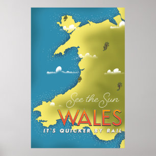 Poster Veja o pôster de viagem do Sol no País de Gales.
