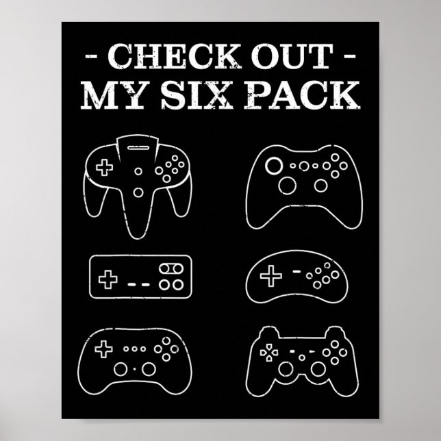 Poster Veja Os Meus 6 Gamers De Vídeo Com Gamers Engraçad (Frente)