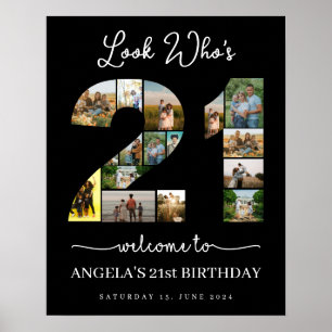 Poster veja quem é a colagem de 21 fotos aniversário de 2